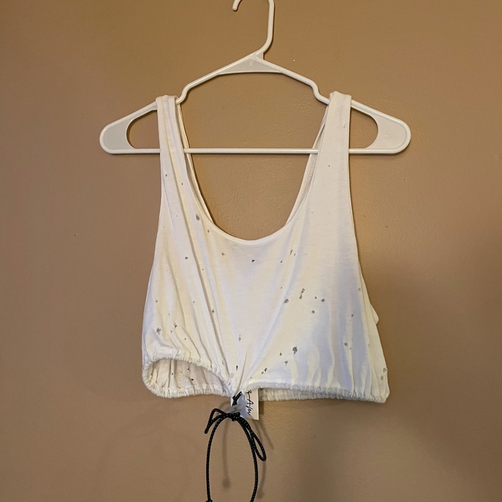 LF nwt emma and sam distressed crop top